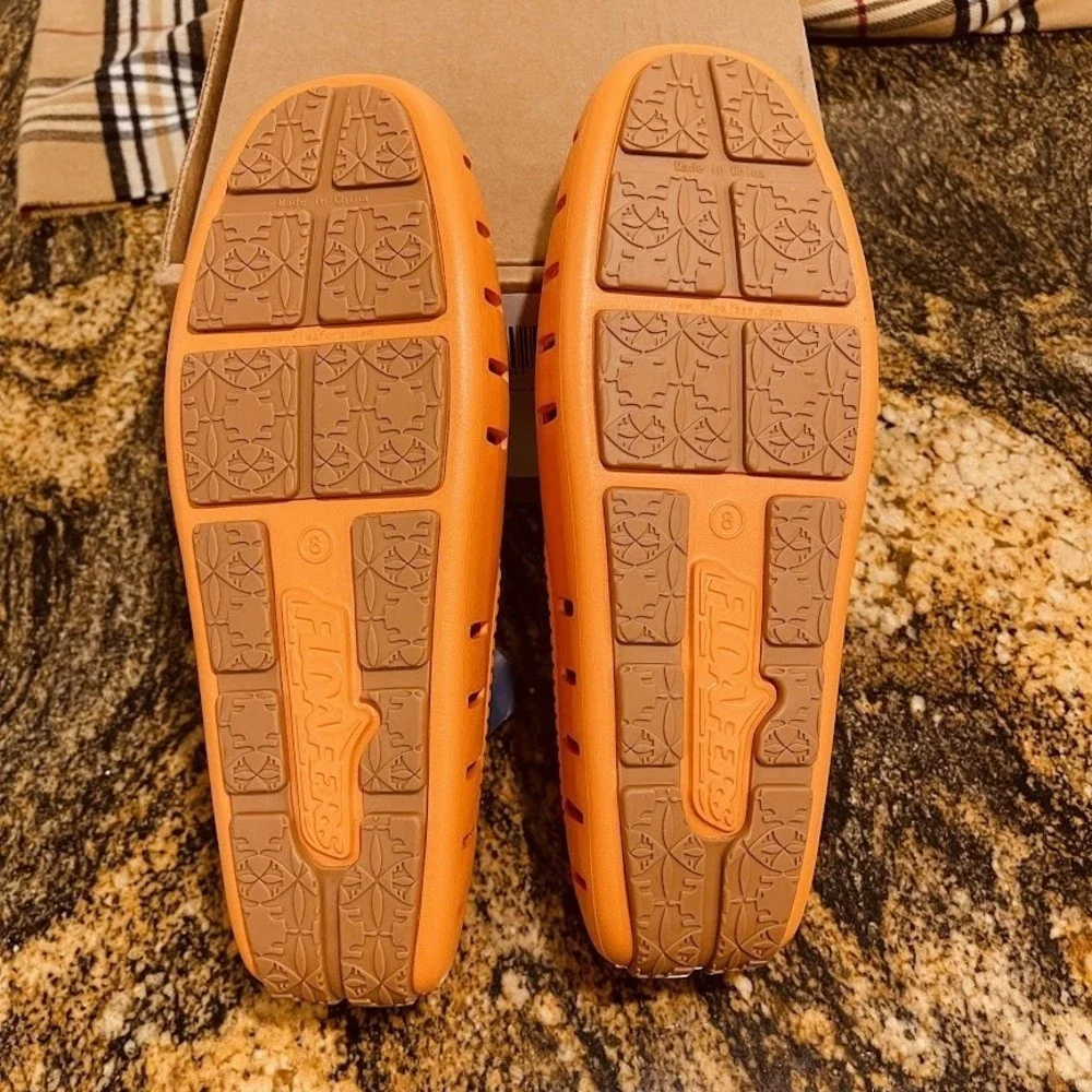 Floafers Country Club 4 Shoes Mens Size 8D Russet‎ Orange Gum Waterproof Loafers